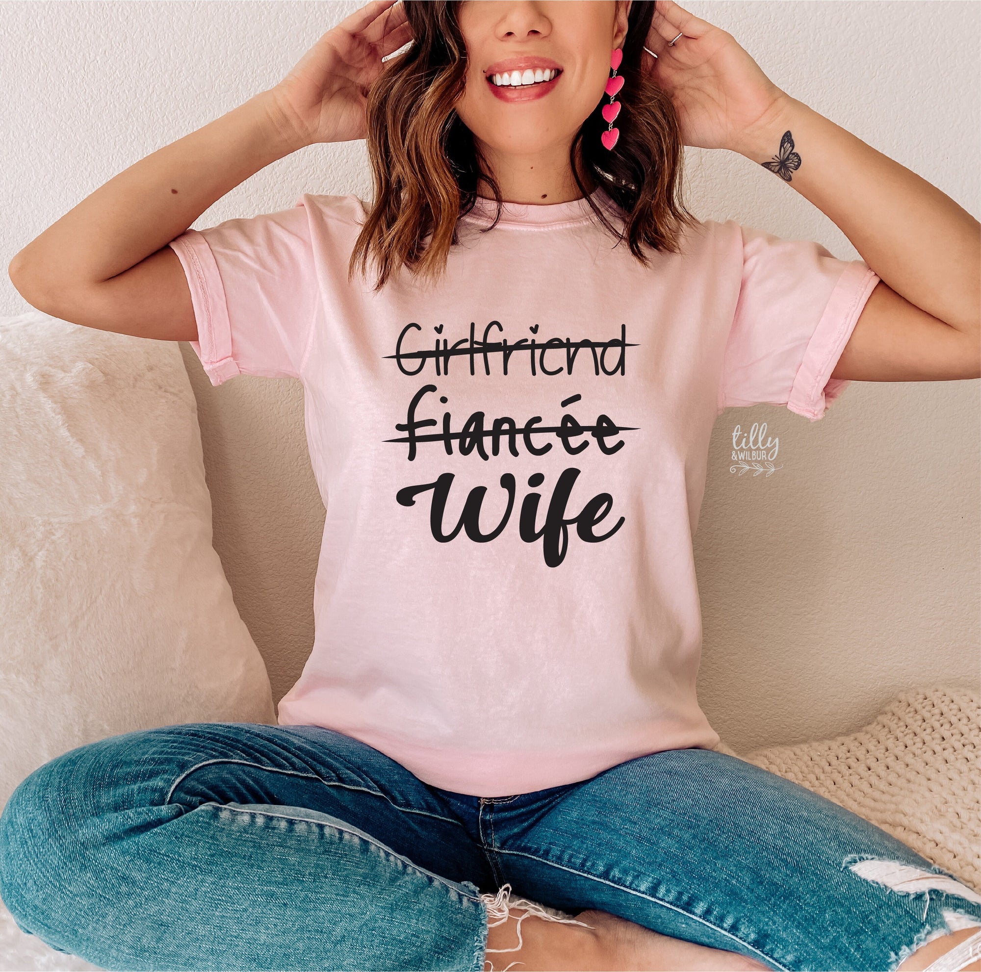 Girlfriend Fiancee Wife T-Shirt, Wedding T-Shirt, Bride T-Shirt, Wedding Gift, Engagement T-Shirt, Hens Party, Just Married, Wifey T-Shirt