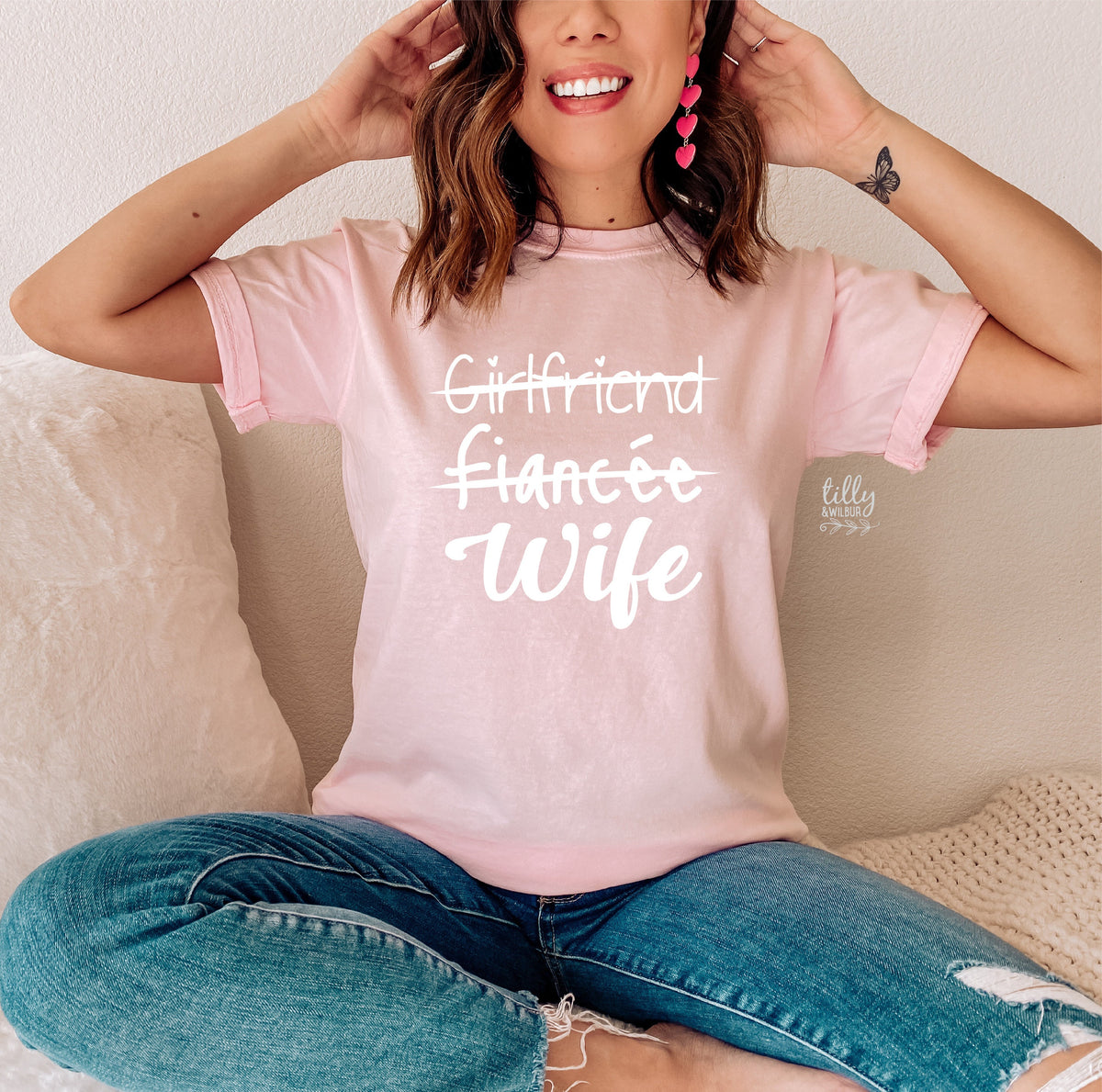 Girlfriend Fiancee Wife T-Shirt, Wedding T-Shirt, Bride T-Shirt, Wedding Gift, Engagement T-Shirt, Hens Party, Just Married, Wifey T-Shirt