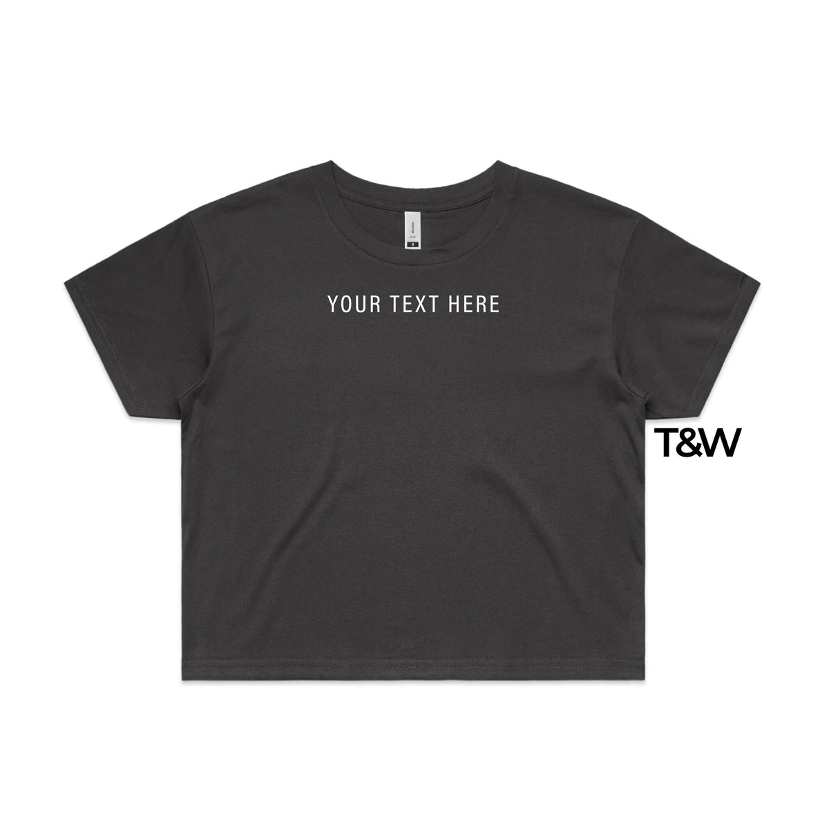 Women&#39;s Crop T-Shirt, Your Text Here Cropped T-Shirt, Design Your Own T-Shirt, Custom Text Here T-Shirt, Custom Womens Shirt, COAL crop top