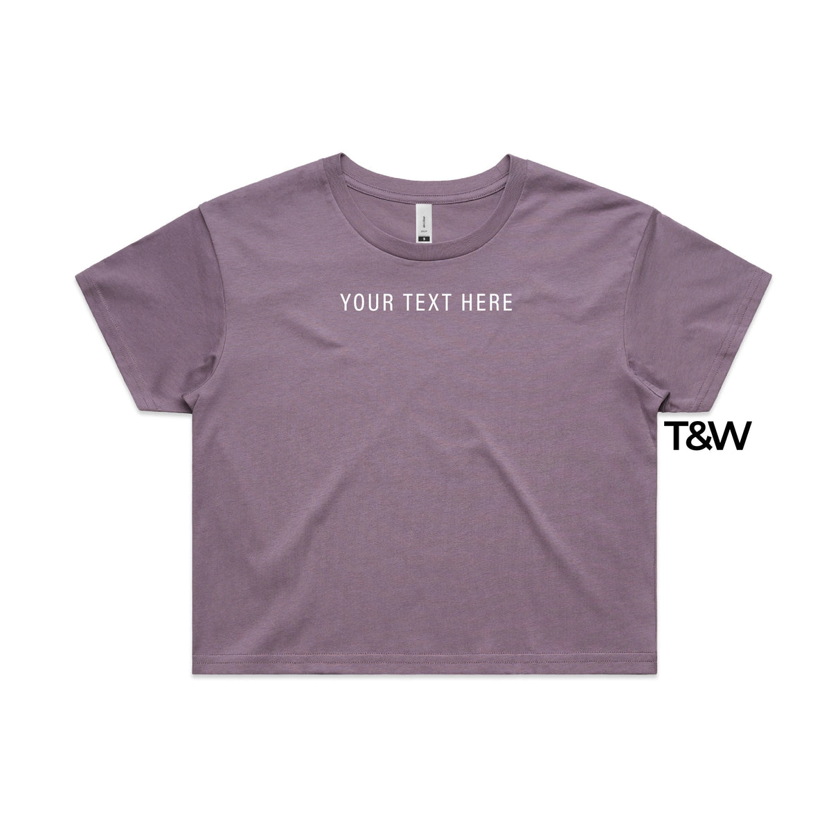 Women&#39;s Crop T-Shirt, Your Text Here Cropped T-Shirt, Design Your Own T-Shirt, Custom Text Here T-Shirt, Custom Womens Shirt, MAUVE crop top