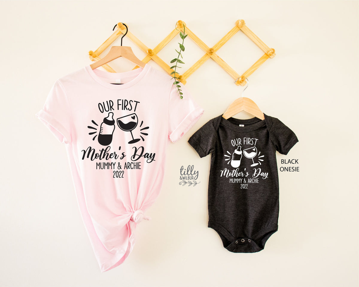 Our First Mother&#39;s Day 2022 Matching Outfits, Personalised Mother&#39;s Day Gift, 1st Mother&#39;s Day Gift, Mummy And Me T-Shirts, Mothers Day Gift