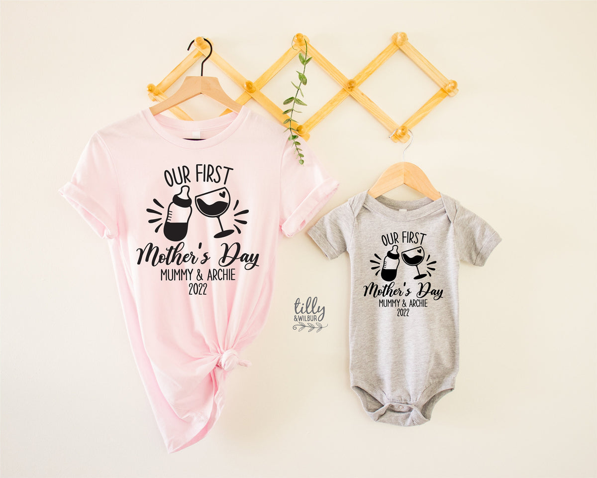 Our First Mother&#39;s Day 2022 Matching Outfits, Personalised Mother&#39;s Day Gift, 1st Mother&#39;s Day Gift, Mummy And Me T-Shirts, Mothers Day Gift