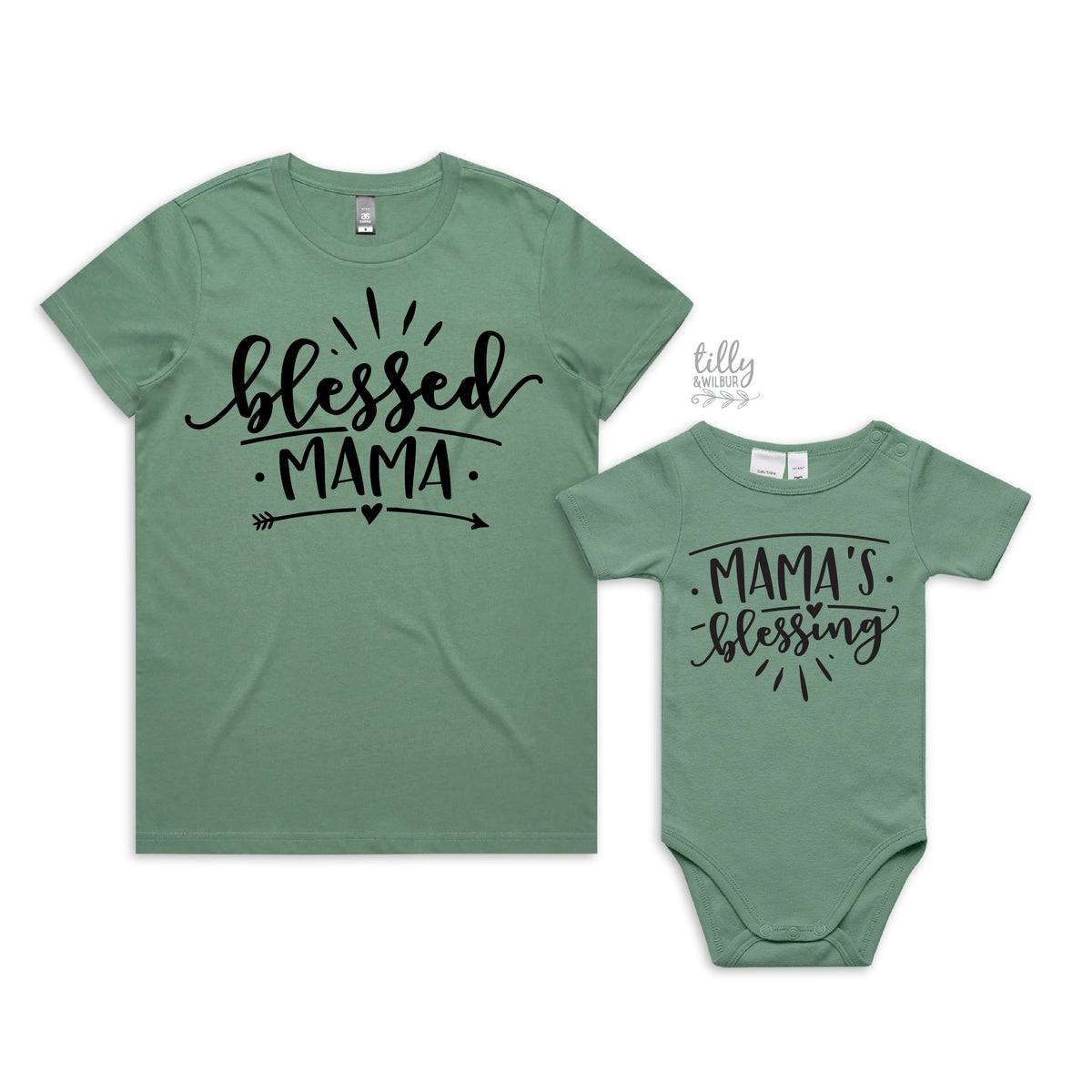 Mummy and Me Matching Shirts, Blessed Mama Shirt, Mama&#39;s Blessing, Mother Daughter, Mother Son Shirt, Baby Shower Gift, Mothers Day Gift