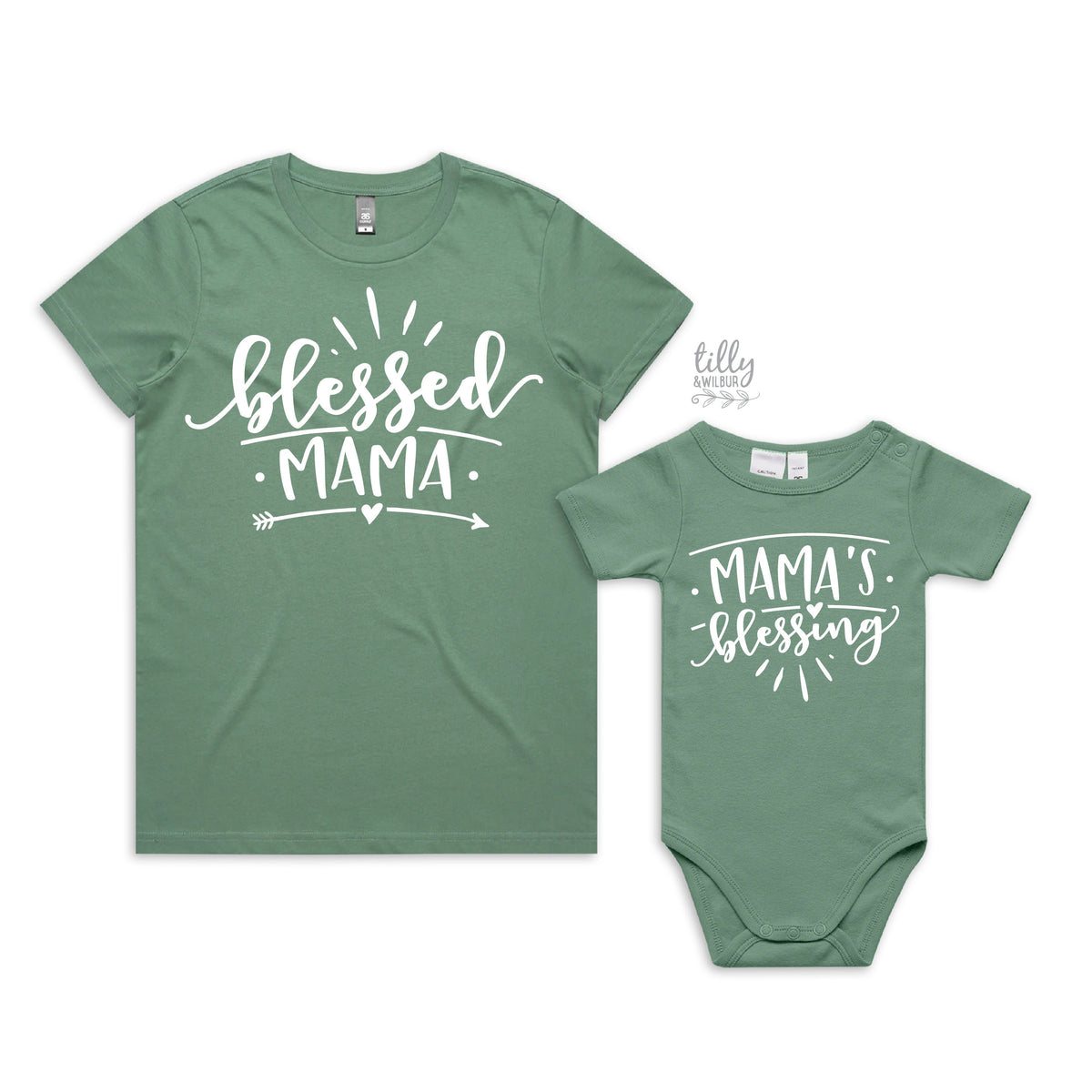 Mummy and Me Matching Shirts, Blessed Mama Shirt, Mama&#39;s Blessing, Mother Daughter, Mother Son Shirt, Baby Shower Gift, Mothers Day Gift