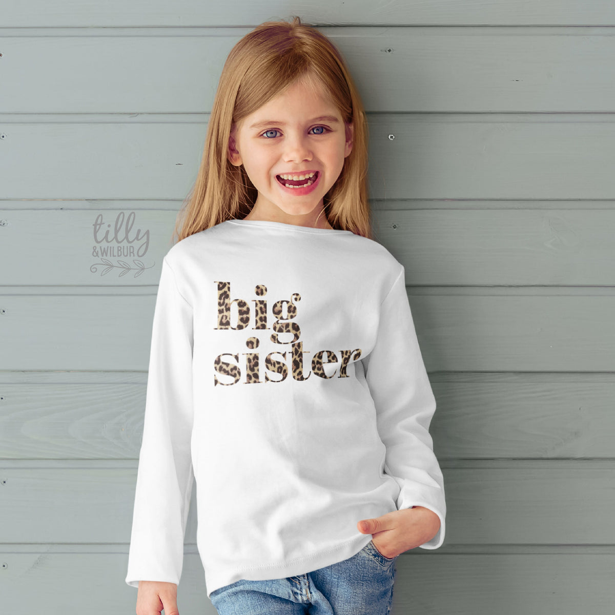 Big Sister T-Shirt, Promoted To Big Sister T-Shirt, Big Sister Gift, Leopard Print Tee, Pregnancy Announcement, I&#39;m Going To Be A Big Sister