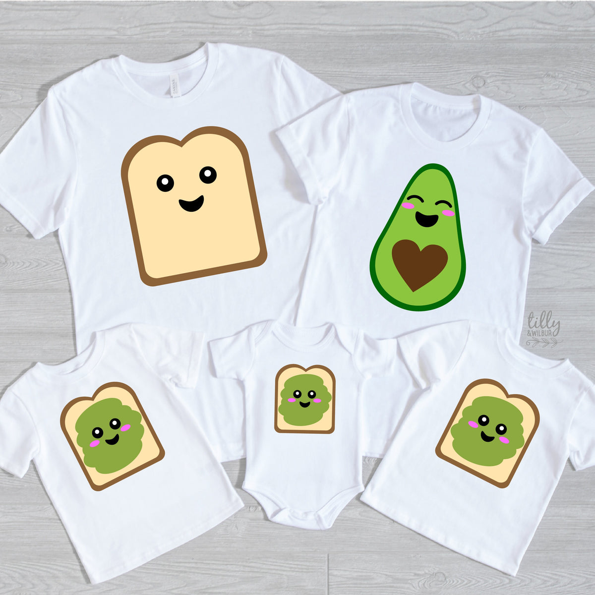 Avocado Toast Family T-Shirt, Avocado Toast Set, Avocado, Valentine&#39;s Day Family, Matching Family, Avocado Foodie Family, Vegan, Vegetarian