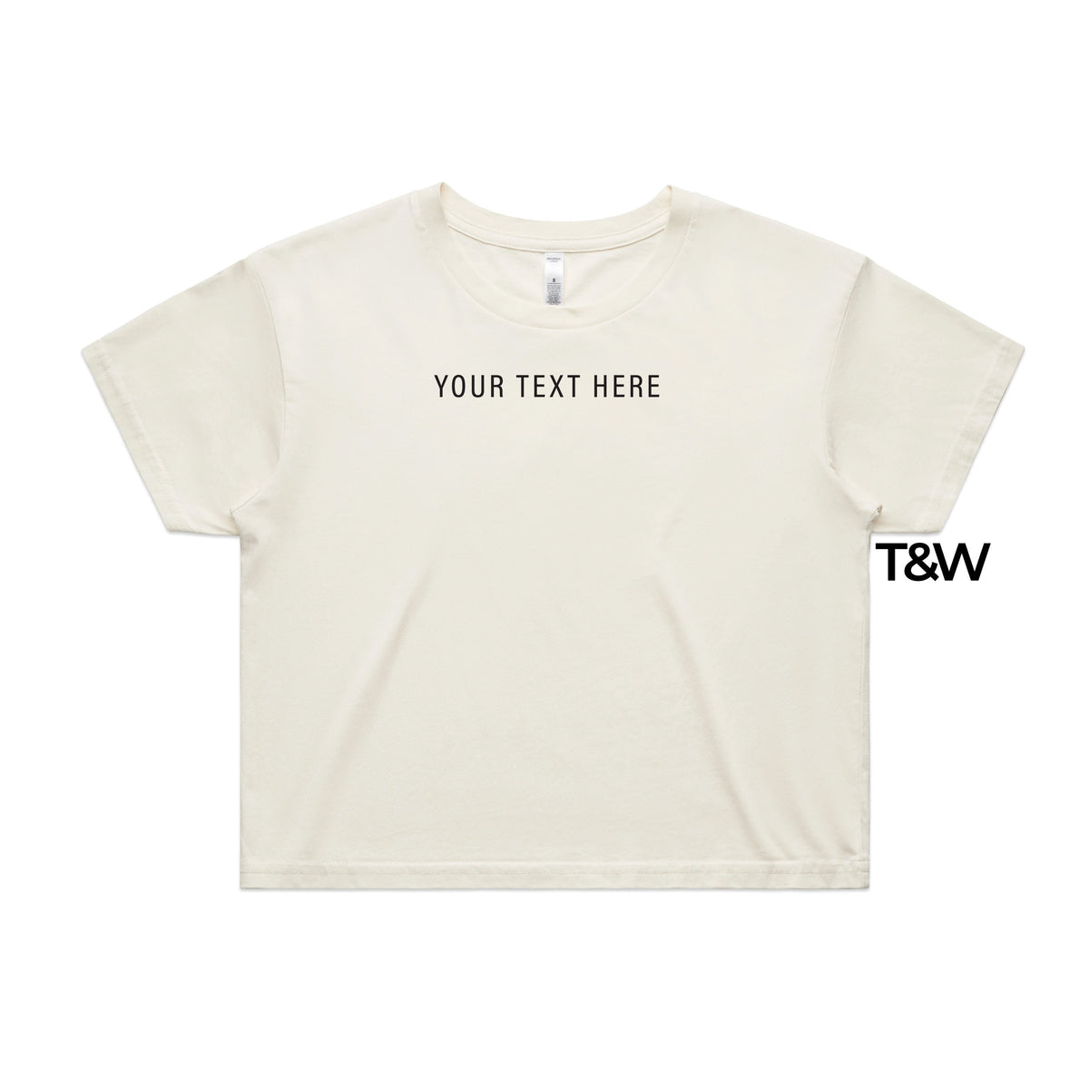 Women&#39;s Crop T-Shirt, Your Text Here Cropped T-Shirt, Design Your Own T-Shirt, Custom Text Here TShirt, Custom Womens Tee, ECRU crop top