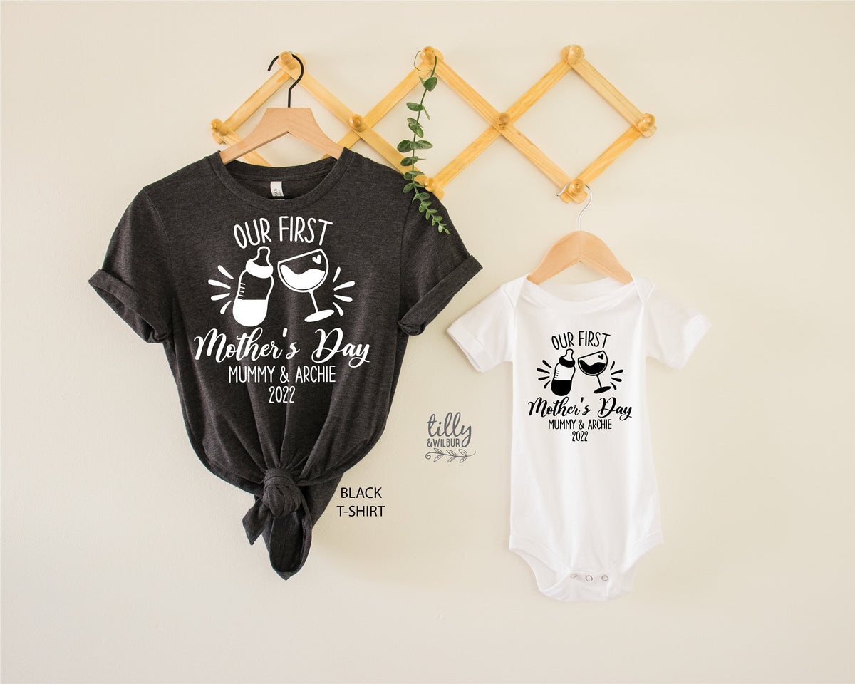 Our First Mother&#39;s Day 2022 Matching Outfits, Personalised Mother&#39;s Day Gift, 1st Mother&#39;s Day Gift, Mummy And Me T-Shirts, Mothers Day Gift