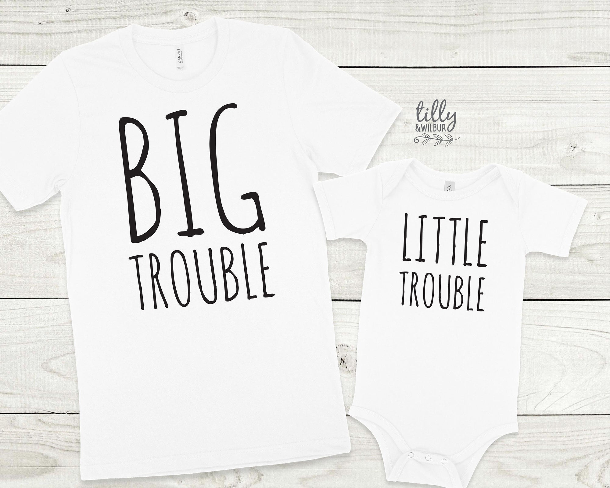 Big Trouble Little Trouble Matching Outfits, Father Son Matching Shirts, Father's Day Gift, New Baby Gift, Bay Shower Gift, Daddy And Me