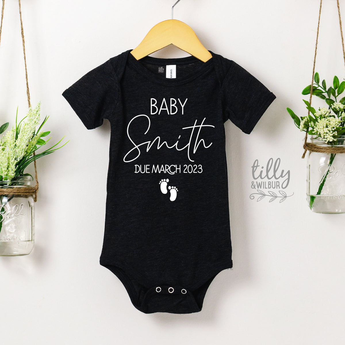 Pregnancy Announcement Baby Bodysuit, Baby Announcement Bodysuit, Custom Baby Romper, Custom Baby Bodysuit,  Personalised Reveal Outfit