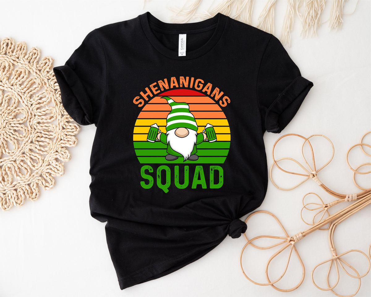 St Patrick&#39;s Day T-Shirt, Shenanigans Squad T-Shirt, Men&#39;s, Women&#39;s, Child&#39;s and Baby Sizing, St Patrick&#39;s Day Gnomes, Happy St Paddy&#39;s Day