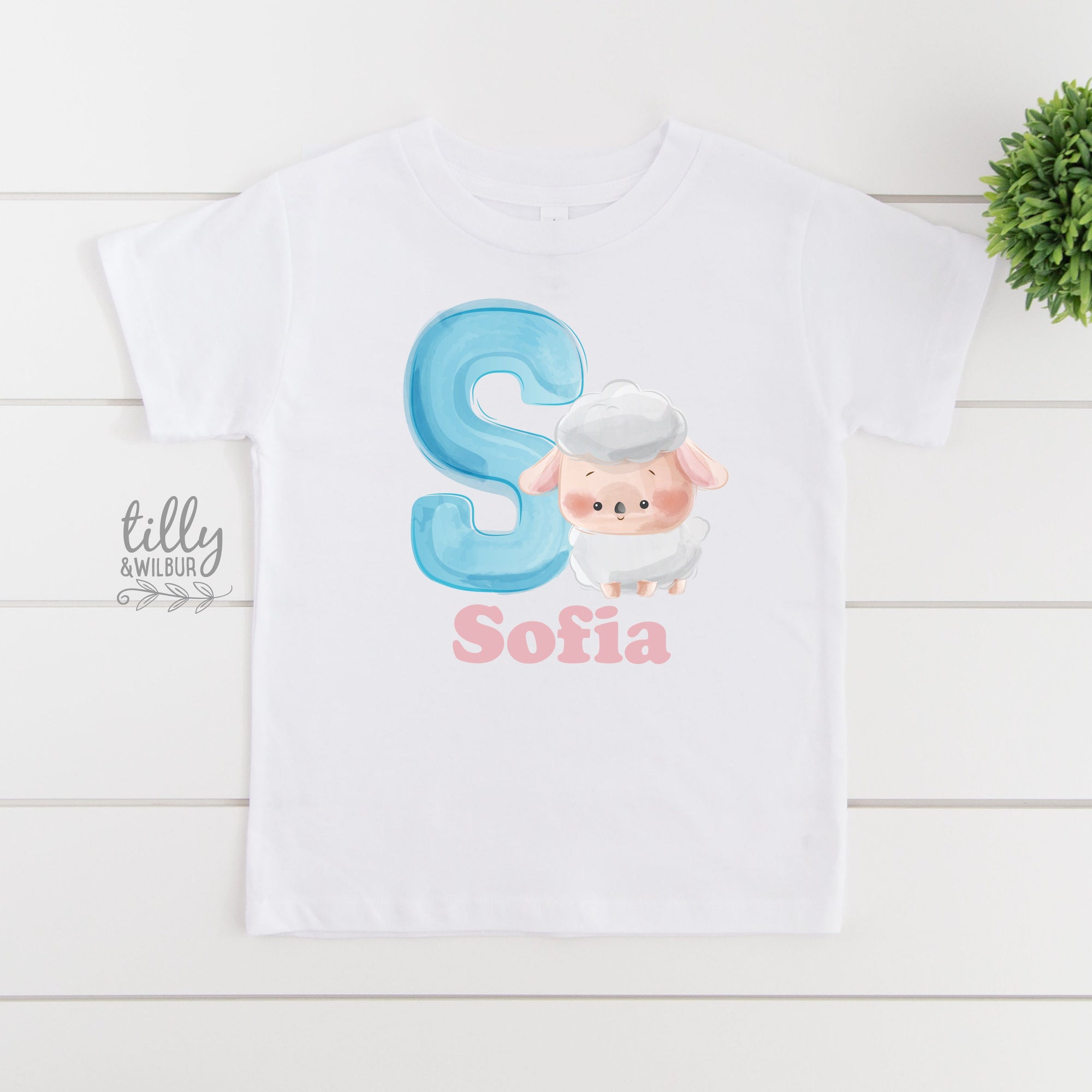 S Is For Sheep Personalised T-Shirt Or Bodysuit, Personalised Gift For Girls, Personalised T-Shirt, Personalised Birthday Gift, Girls Tee