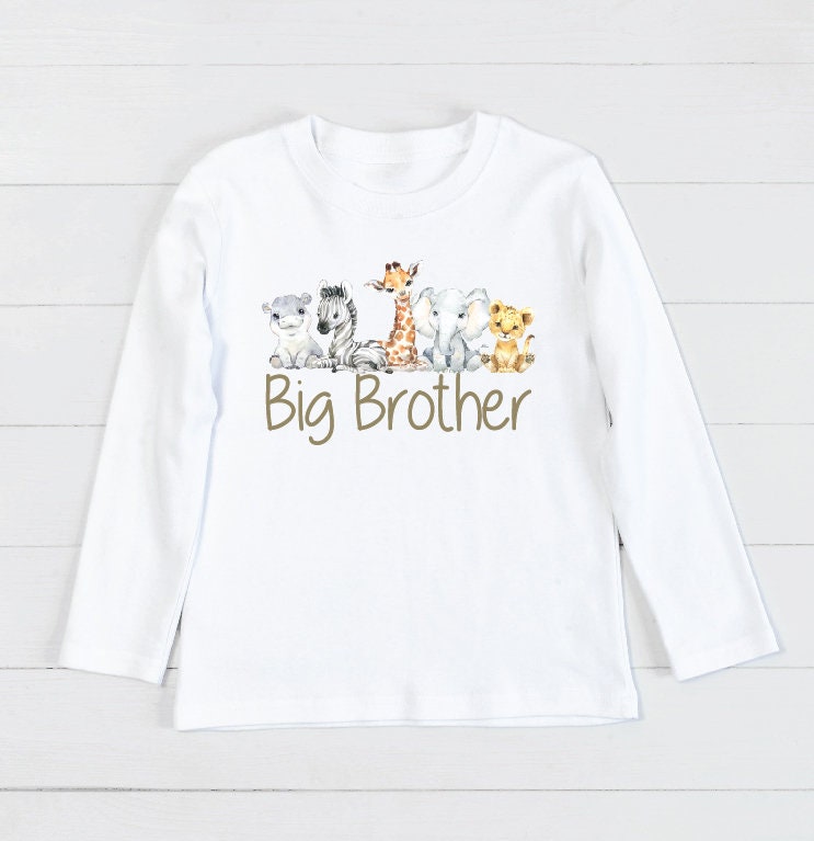 Big Brother T-Shirt, Baby Safari Animals, Promoted To Big Brother Shirt, Big Bro Tee, Pregnancy Announcement, I&#39;m Going To Be A Big Brother