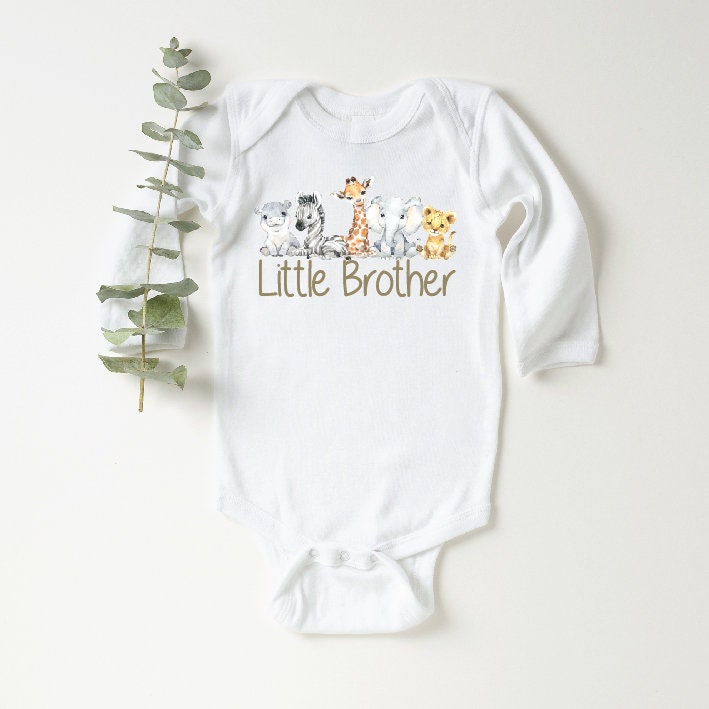 Little Brother Bodysuit, Baby Safari Animals, Big Brother Little Brother Matching Outfits, Lil Bro, Pregnancy Announcement, Newborn Gift