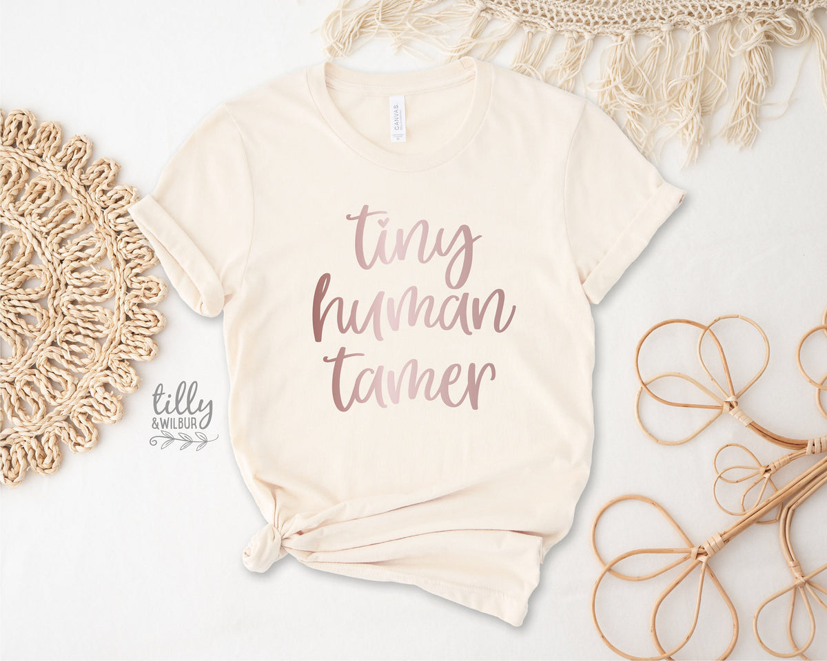 Funny Mum T-Shirt, Tiny Human Tamer T-Shirt, Funny Teacher T-Shirt, Parenting T-Shirt, Mother&#39;s Day, Mum T-Shirt, Funny Mum Gift