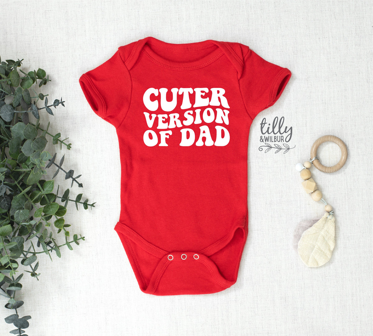 Cuter Version of Dad, Father&#39;s Day Bodysuit, Baby Outfit, Fathers Day Baby Gift, Funny Dad, Baby Gift, Unisex Baby Clothing, Cute Baby