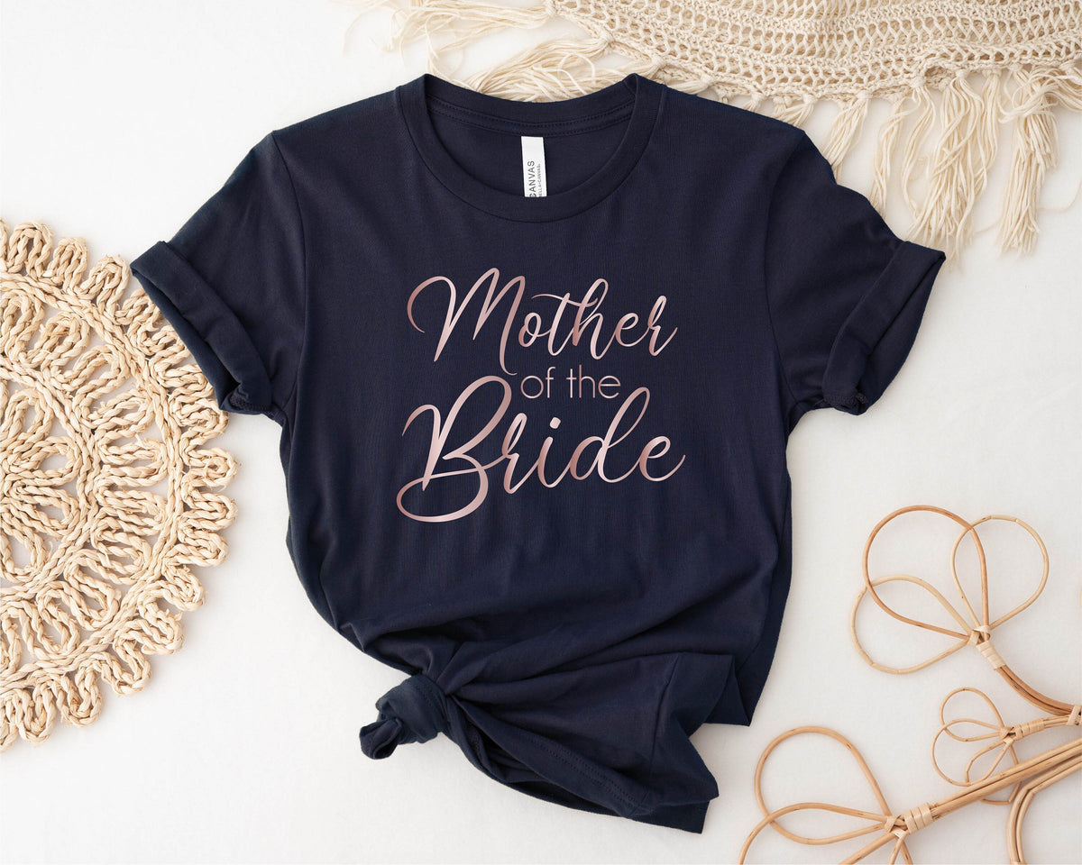 Mother of the Bride Women&#39;s T-Shirt, Wedding Gift, Wedding Party, His &amp; Hers, Bride Tee, Mother of the Bride T-Shirt, Bridal Party Tee, NAVY