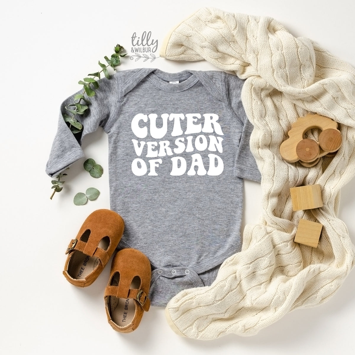 Cuter Version of Dad, Father&#39;s Day Bodysuit, Baby Outfit, Fathers Day Baby Gift, Funny Dad, Baby Gift, Unisex Baby Clothing, Cute Baby