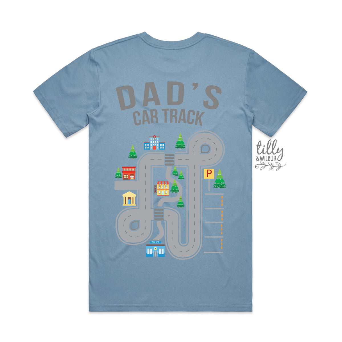 Daddy&#39;s Car Track T-Shirt, Dad&#39;s Car Track T-Shirt, Cars On Daddy&#39;s Back, Father and Son, Funny Fathers Day Gift, Racing Dad, Mechanic Dad