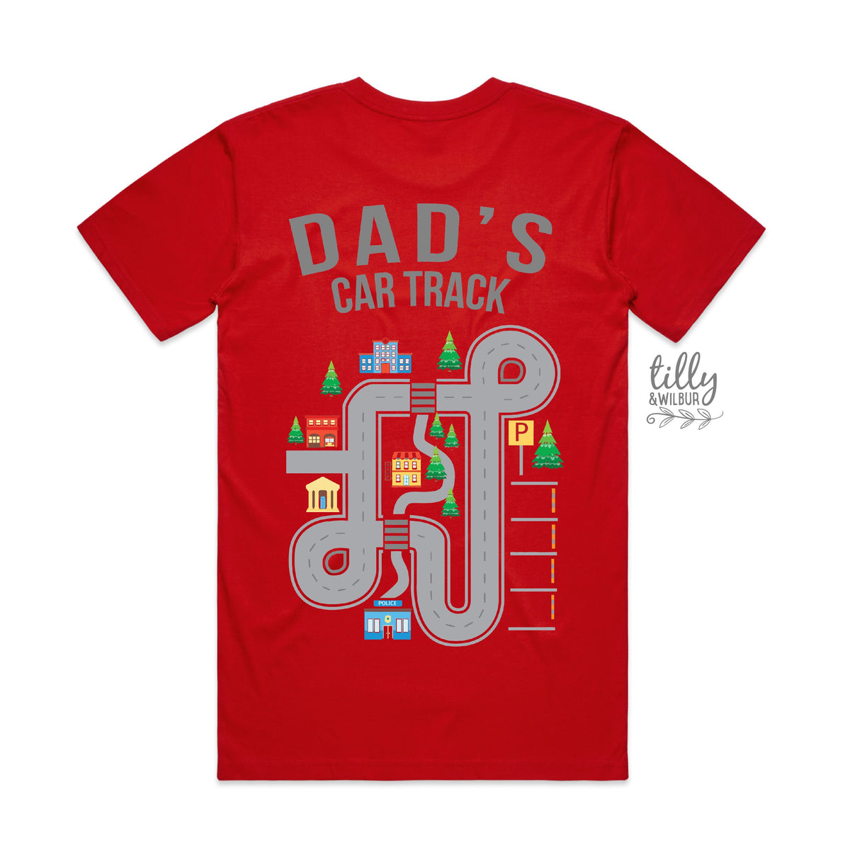 Daddy&#39;s Car Track T-Shirt, Dad&#39;s Car Track T-Shirt, Cars On Daddy&#39;s Back, Father and Son, Funny Fathers Day Gift, Racing Dad, Mechanic Dad