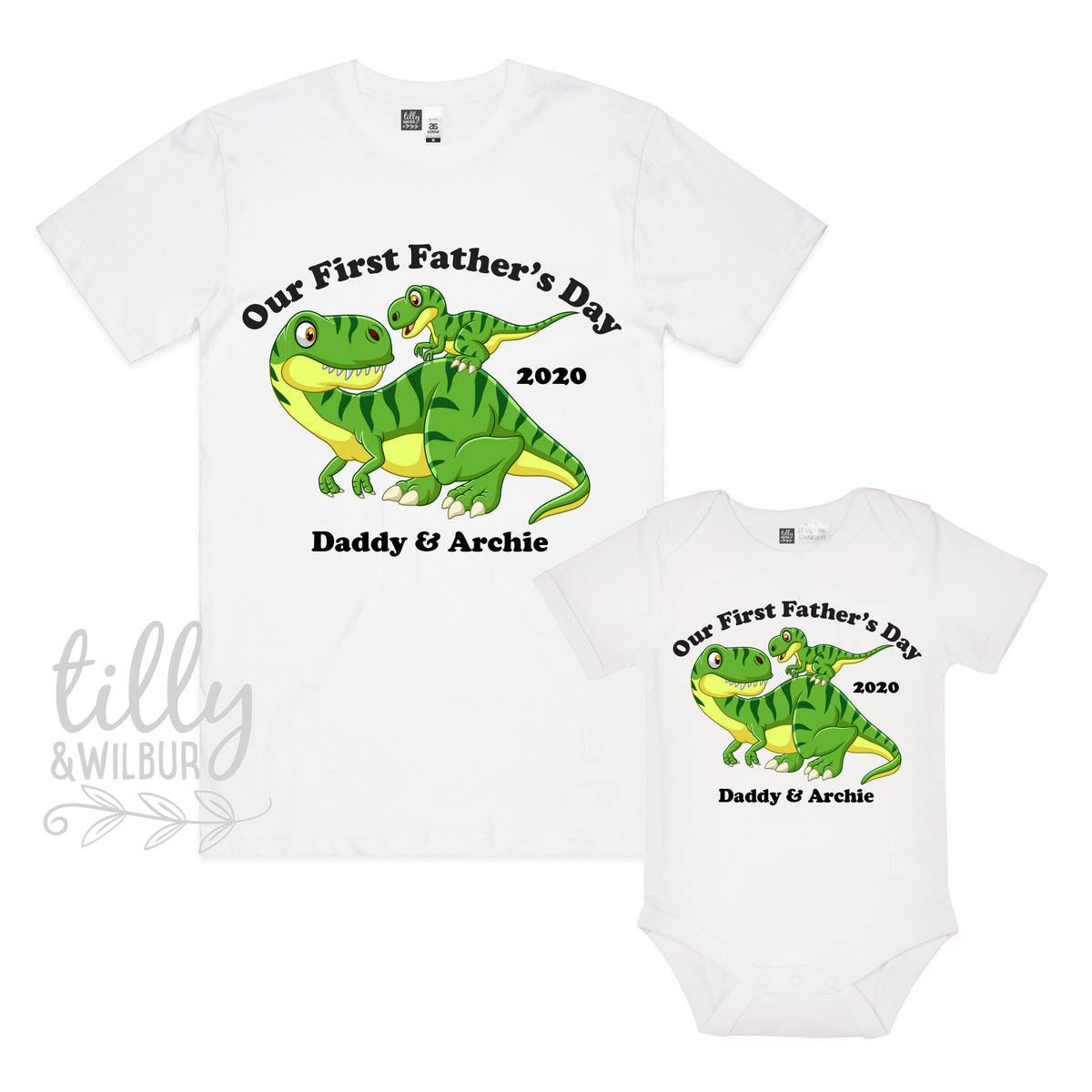 Our First Father&#39;s Day 2024 Matching Dinosaur Outfits